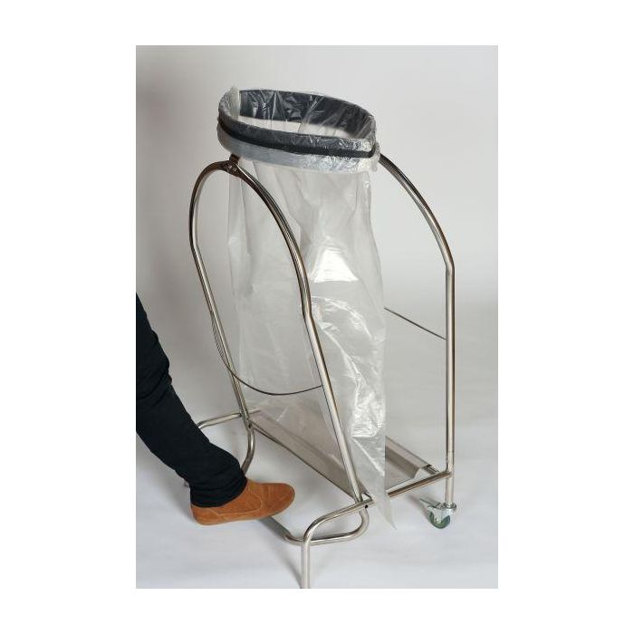 PROBBAX - SO-2104-MSSTL - Porta bolsas con 2 ruedas - 98 x 55 x 42,5 cm - Acero brillante 1