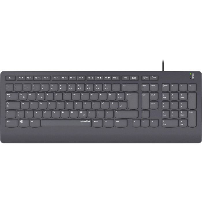 Speedlink SL-640009-BK Teclado HI-GENIC Antibacteriano QWERTZ Alámbrico USB Negro para Oficina