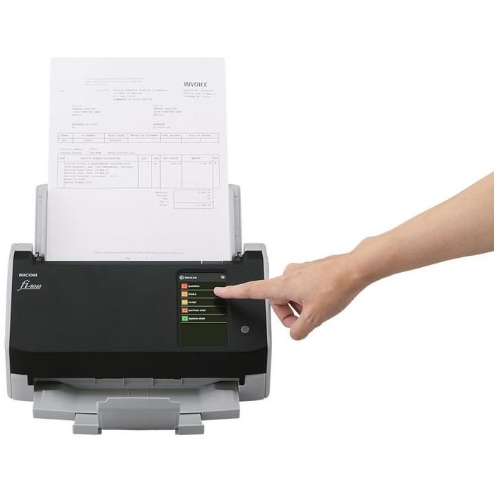Ricoh fi-8040 Escáner de Documentos ADF Dúplex 40 ppm/80 ipm LAN USB 3.2 con Pantalla Táctil 50 Hojas 2