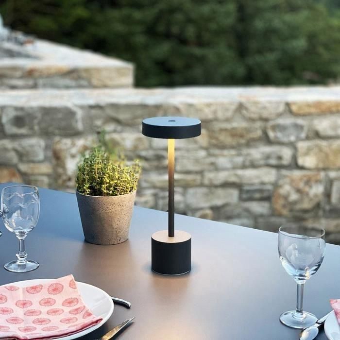Lámpara de mesa inalámbrica - LUMISKY - ROBY - H30 cm - Aluminium Touch - Gris oscuro - LED 2 Lámpara de mesa inalámbrica - LUMISKY - ROBY - H30 cm - Aluminium Touch - Gris oscuro - LED 2