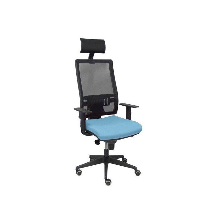 Silla Piqueras Y Crespo Horna Cabecero Fijo Mecanismo Sincro Con Regulador De Tension Respaldo De Malla Transpirable Y Asiento Tapizado Bali Azul Cielo