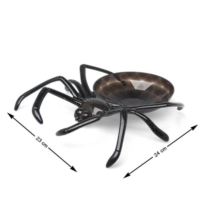Centro de Mesa Araña Negra para Halloween | Decoración Gótica Espeluznante para Fiestas y Aperitivos