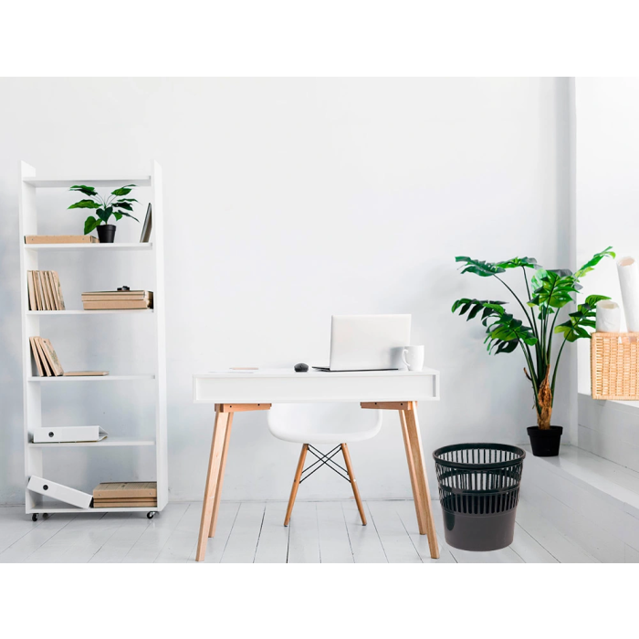 Q-connect Papelera 15 litros rejilla plástico color negro 285x290 mm 4