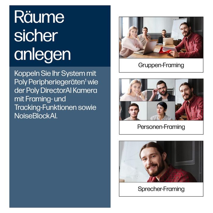 HP Poly Studio G62 Sistema de Videoconferencia 4K Ultra HD para 10 Personas con Soporte de Montaje TAA