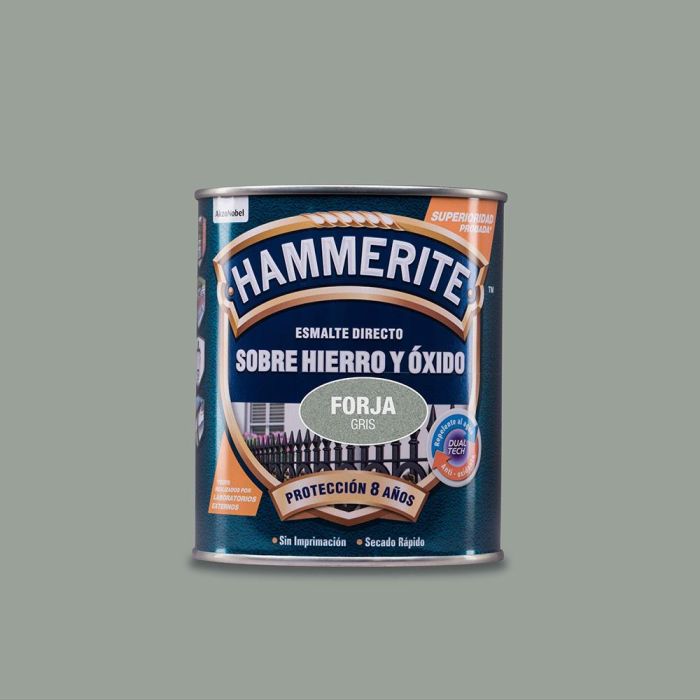 Hamerite Esmalte Metálico Gris Forja 0.750l 5093227 - Aplicación Directa al Óxido, Protección Antioxido