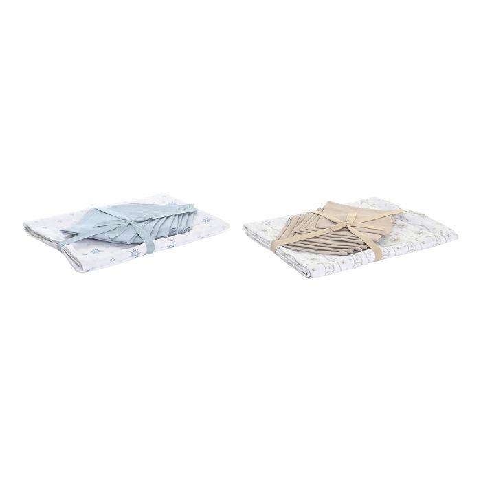 DKD Home Decor Mantel de Mesa Colección Atlántico Stella Maris Poliéster Azul Blanco 250x150 cm 180gsm Set de 9 - 2 Unidades 3 DKD Home Decor Mantel de Mesa Colección Atlántico Stella Maris Poliéster Azul Blanco 250x150 cm 180gsm Set de 9 - 2 Unidades 3