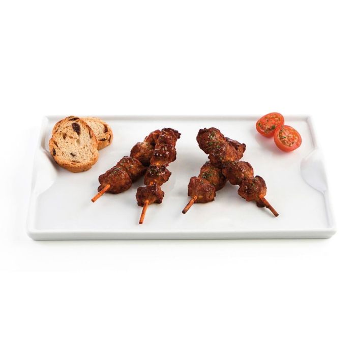 Quid Plato Pinchos Porcelana Gastro Fun Blanco 25,5x15,5 cm Acabado Brillo Apilable Apto Lavavajillas y Microondas (6 Unidades) 1 Quid Plato Pinchos Porcelana Gastro Fun Blanco 25,5x15,5 cm Acabado Brillo Apilable Apto Lavavajillas y Microondas (6 Unidades) 1