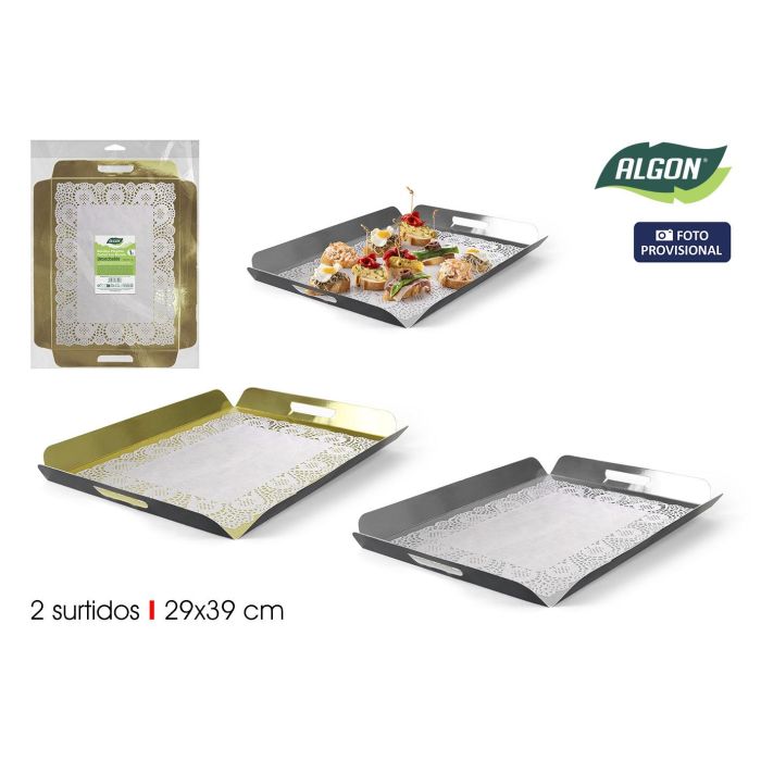 Bandeja Plegable de Cartón Algon 29x39 cm (36 Unidades) Bandeja Plegable de Cartón Algon 29x39 cm (36 Unidades)