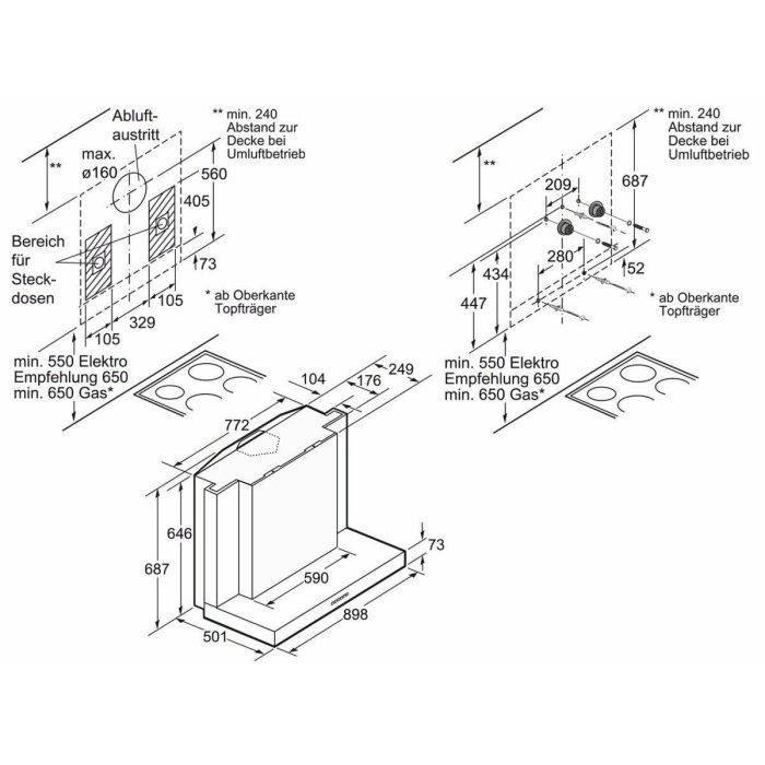 Campana Convencional BOSCH DWB099752 90 cm 770 m3/h 58 dB 317W 1