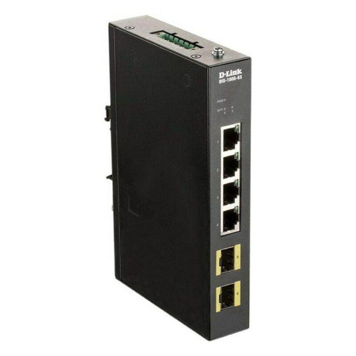 D-Link Switch Industrial 6 Puertos Gigabit Ethernet No Administrado, 4 RJ-45, 2 SFP, 12 Gbit/s, DIN Rail, Negro D-Link Switch Industrial 6 Puertos Gigabit Ethernet No Administrado, 4 RJ-45, 2 SFP, 12 Gbit/s, DIN Rail, Negro