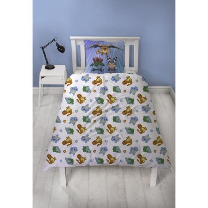 Pokemon AAARQ16165 - Juego de Cama Reversible Pikachu y Starter Azul - Funda Nórdica 140x200 cm + Funda Almohada 63x63 cm Microfibra 2