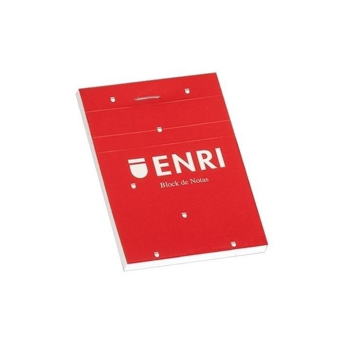 Enri Bloc de Notas Grapado, Cuadriculado 4x4, Tapa Blanda, A4, 80 Hojas, Rojo (Pack de 5) (5 Unidades)