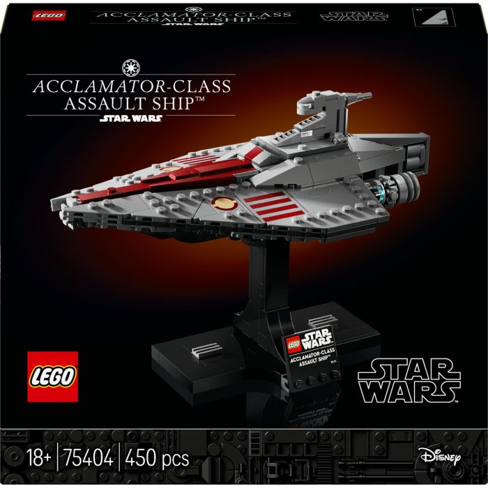 LEGO 75404 Nave de Asalto Clase Acclamator Star Wars: El Ataque de los Clones - Batalla de Geonosis - Modelo Construible y Coleccionable +18 0 LEGO 75404 Nave de Asalto Clase Acclamator Star Wars: El Ataque de los Clones - Batalla de Geonosis - Modelo Construible y Coleccionable +18 0
