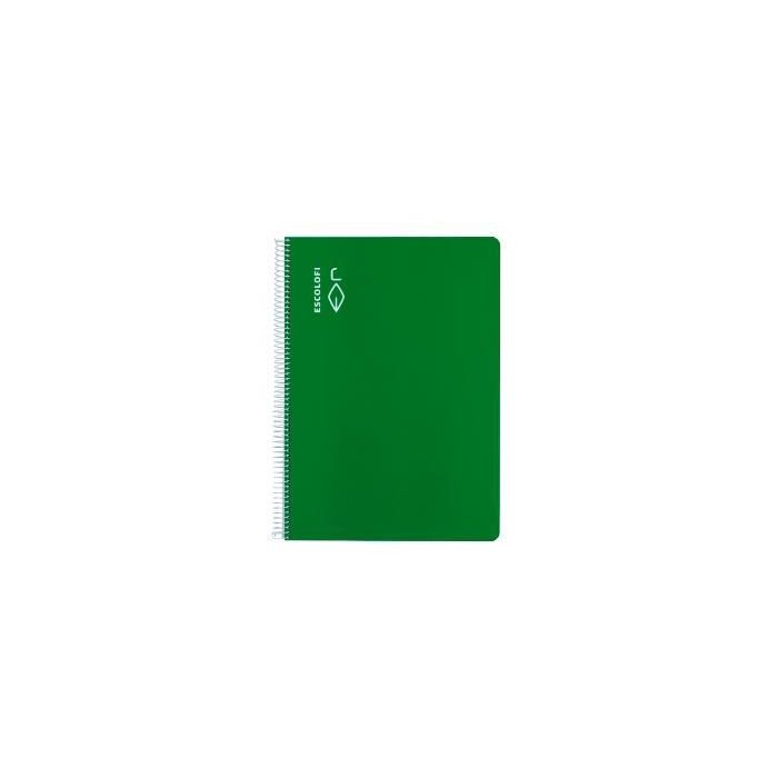 Escolofi Cuaderno Espiral A4 40 Hojas 70gr Pauta 3mm con Margen Verde (Pack 5 Unidades) (5 Unidades)