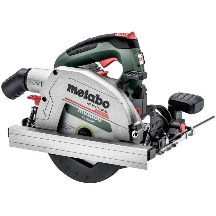 Sierra circular portátil a batería - METABO - KS 18 LTX 66 BL - 18 V - hoja de sierra circular de metal duro Sierra circular portátil a batería - METABO - KS 18 LTX 66 BL - 18 V - hoja de sierra circular de metal duro
