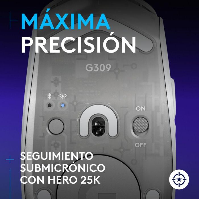 Logitech Ratón Inalámbrico Gaming G309 con Sensor HERO 25K y Tecnología LIGHTSPEED 6