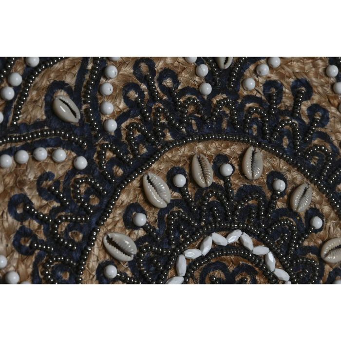 Bolso Mediterraneo DKD Home Decor Natural Negro 12 x 36 x 36 cm (2 Unidades) 3