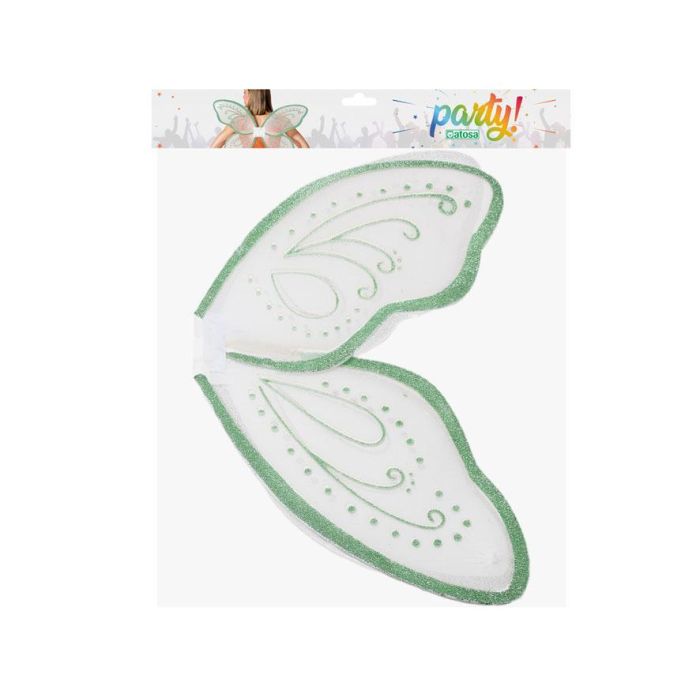 Alas De Mariposa 70x50 cm Verdes Con Detalles Brillantes - Perfectas para disfraces de hadas y elfos 1