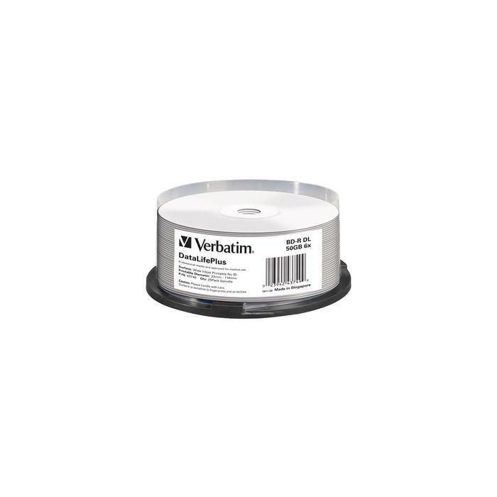 Verbatim BD-R DL 6x, 50GB, 25pk Spindle, No ID Brand Verbatim BD-R DL 6x, 50GB, 25pk Spindle, No ID Brand