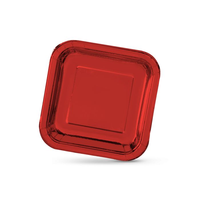 Set de 10 platos de cartón rojo cuadrados 20 cm Algon (18 Cajas) 1 Set de 10 platos de cartón rojo cuadrados 20 cm Algon (18 Cajas) 1