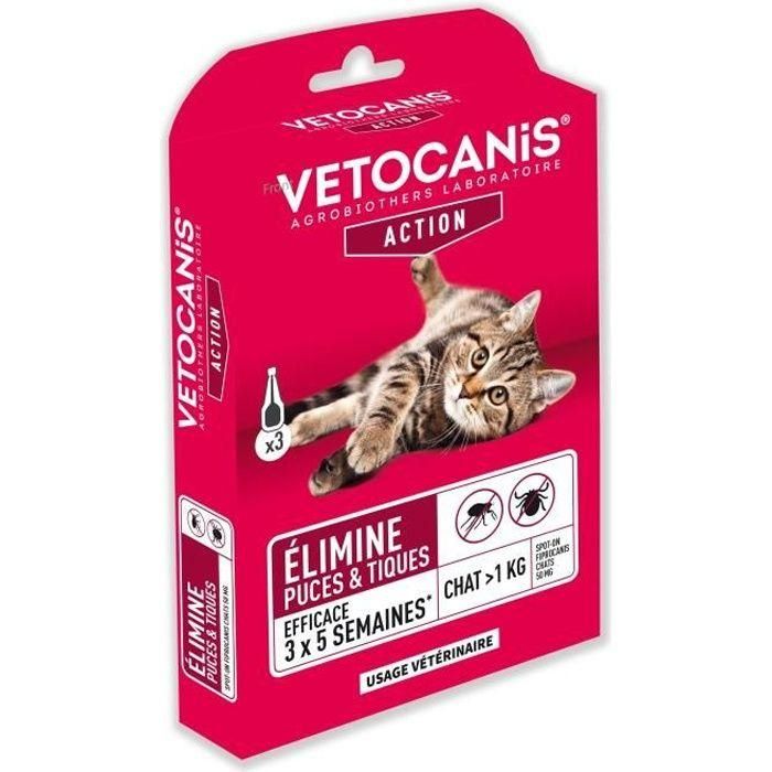 Pipetas VETOCANIS Spot On, Anti-pulgas y Anti-garrapatas - Para gato Pipetas VETOCANIS Spot On, Anti-pulgas y Anti-garrapatas - Para gato