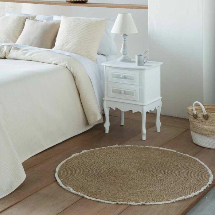 Alfombra Alexandra House Living Blanco Natural 100 x 100 cm Circular 4