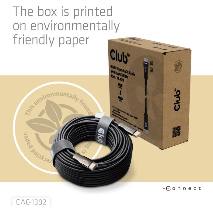 Club3D HDMI-Kabel A -> A 2.1 aktiv opt. 8K60Hz UHD 30 Meter retail 13 Club3D HDMI-Kabel A -> A 2.1 aktiv opt. 8K60Hz UHD 30 Meter retail 13
