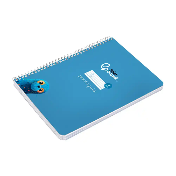 Liderpapel Cuaderno Espiral A5 Pautaguía Tapa Dura 80 Hojas 90gr Cuadro Pautado 4mm Azul 4