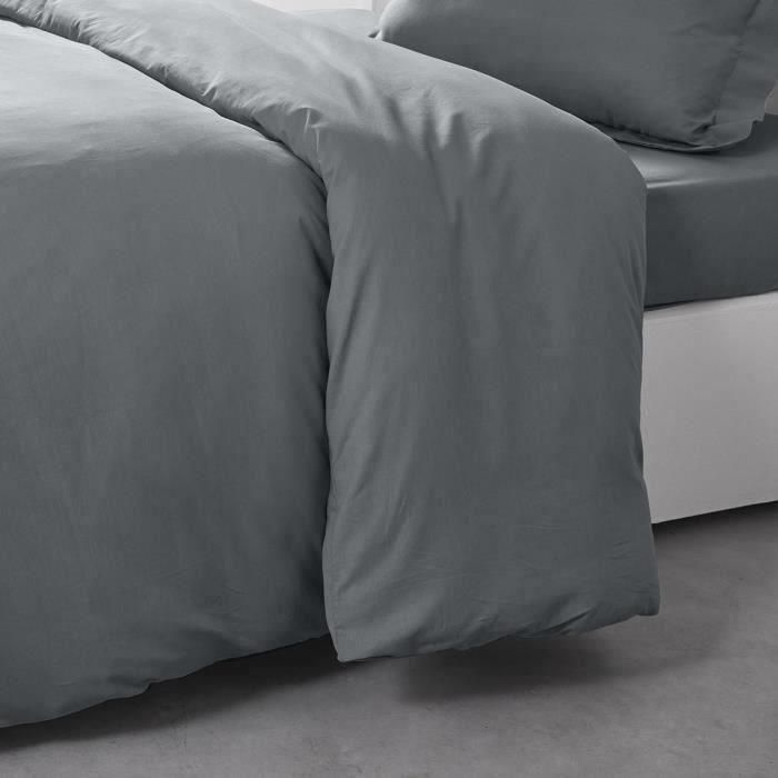 Hoy esencial de chupada - 140 x 200 cm - 1 persona - 100% une algodón - acero 1 Hoy esencial de chupada - 140 x 200 cm - 1 persona - 100% une algodón - acero 1
