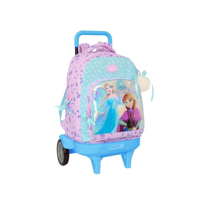 Mochila Escolar con Ruedas Frozen Cool days Violeta Azul cielo 33 x 45 x 22 cm