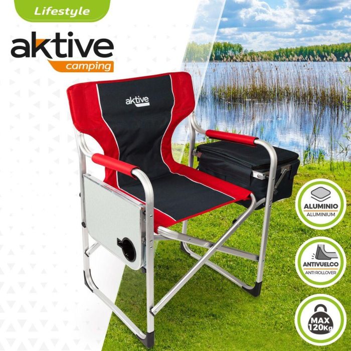 Silla Plegable para Camping Aktive Gris Rojo 61 x 92 x 52 cm (2 Unidades) 4