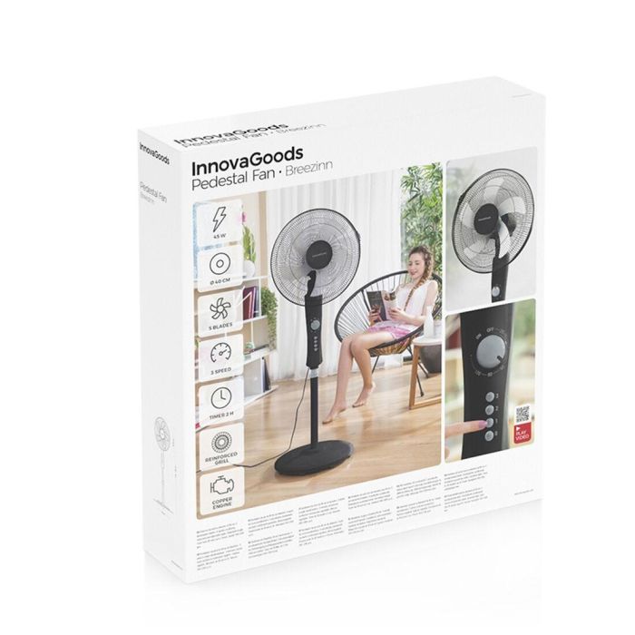 Ventilador de Pie InnovaGoods Breezinn Negro 45 W 1 Ventilador de Pie InnovaGoods Breezinn Negro 45 W 1