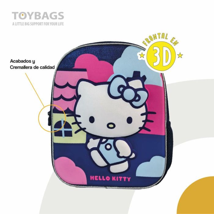 Hello Kitty Mochila Preescolar 3D, Bolsillo Lateral, Interior Forrado y Personalizado - Textil 3 Hello Kitty Mochila Preescolar 3D, Bolsillo Lateral, Interior Forrado y Personalizado - Textil 3