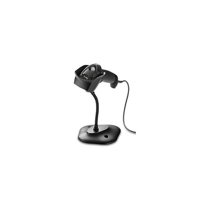 Zebra DS2208 Escáner de Códigos de Barras Portátil, 1D/2D, LED, USB, RS-232, RS-485, Teclado, Incluye Soporte, IP42, 161.6 g, Negro
