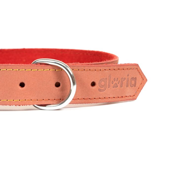 Gloria Collar Oasis 65 cm X 30 mm Rojo Piel Nobuck Doble Capa Costura Reforzada 3