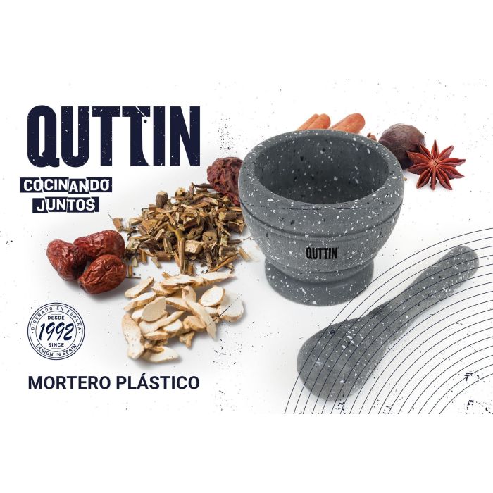 Mortero con Mazo de Plástico 11x9 cm Quttin (12 Unidades) 9 Mortero con Mazo de Plástico 11x9 cm Quttin (12 Unidades) 9