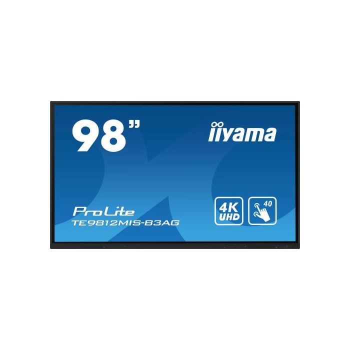 iiyama TE9812MIS-B3AG Pantalla Señalización 98" LCD 4K Ultra HD Táctil 400 cd/m² Android 11 24/7 Negro 1