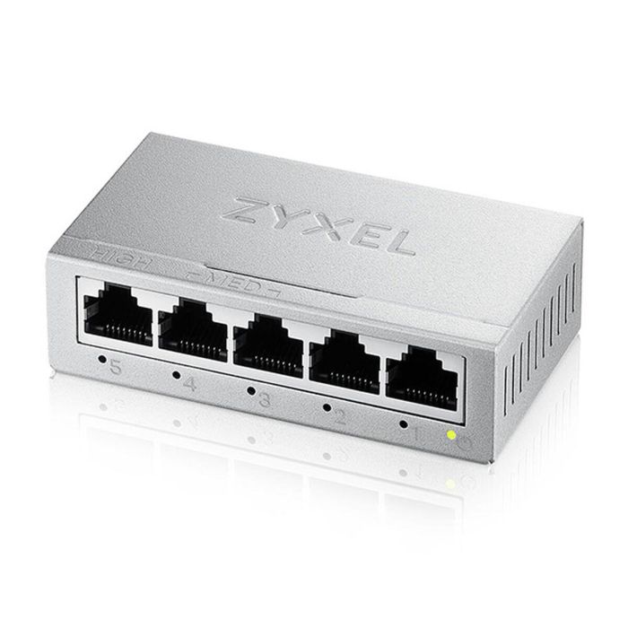 Zyxel GS-105BV5 Switch Mini 5 Puertos Gigabit Ethernet RJ-45 10/100/1000 Mbps con Soporte Automático MDI/MDIX y QoS 1