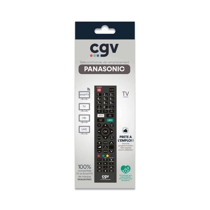 CGV CGV3322103009603 Mando a Distancia de Repuesto para Televisor Panasonic FIDELIO, Listo para usar, Sin Programación. 1