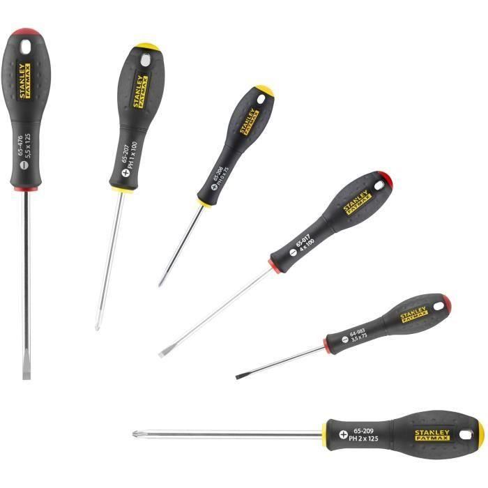 Juego de 6 Destornilladores - STANLEY FATMAX - FMHT0-62626 - Electricista + Phillips Juego de 6 Destornilladores - STANLEY FATMAX - FMHT0-62626 - Electricista + Phillips