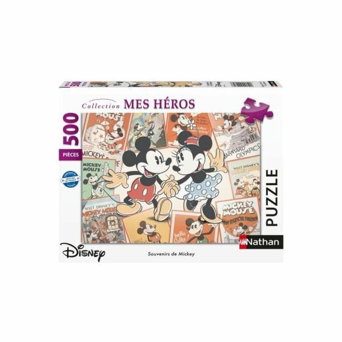 Nathan RAV12000969 Puzzle de 500 Piezas Mickey Disney Memories. Ideal para Adultos y Niños a partir de 12 años. Calidad Premium.