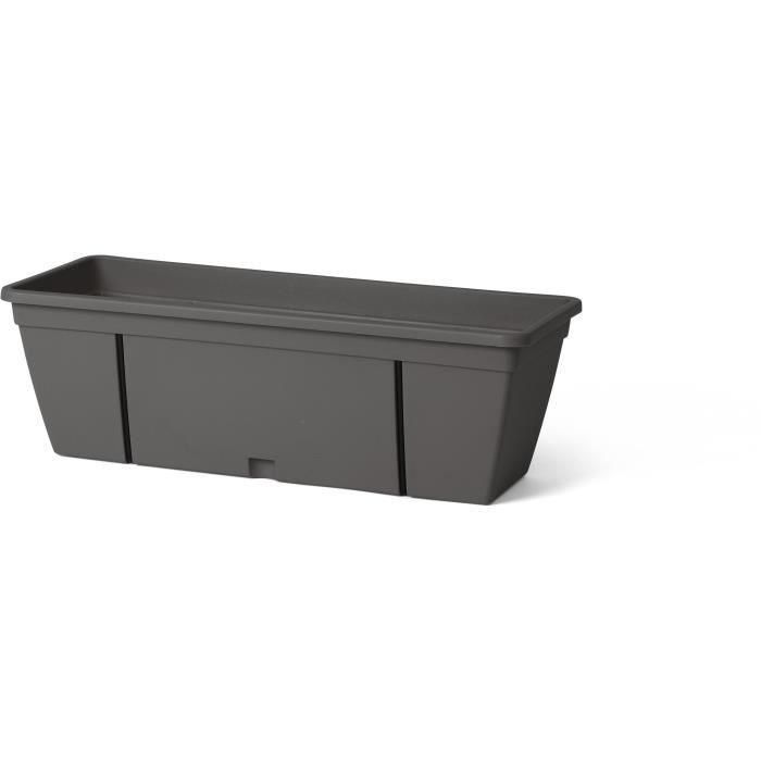 Kit macetero con gancho metálico, reserva de agua y espaciador de desagüe - GARDEN ID Smart - Antracita 50 cm 1 Kit macetero con gancho metálico, reserva de agua y espaciador de desagüe - GARDEN ID Smart - Antracita 50 cm 1