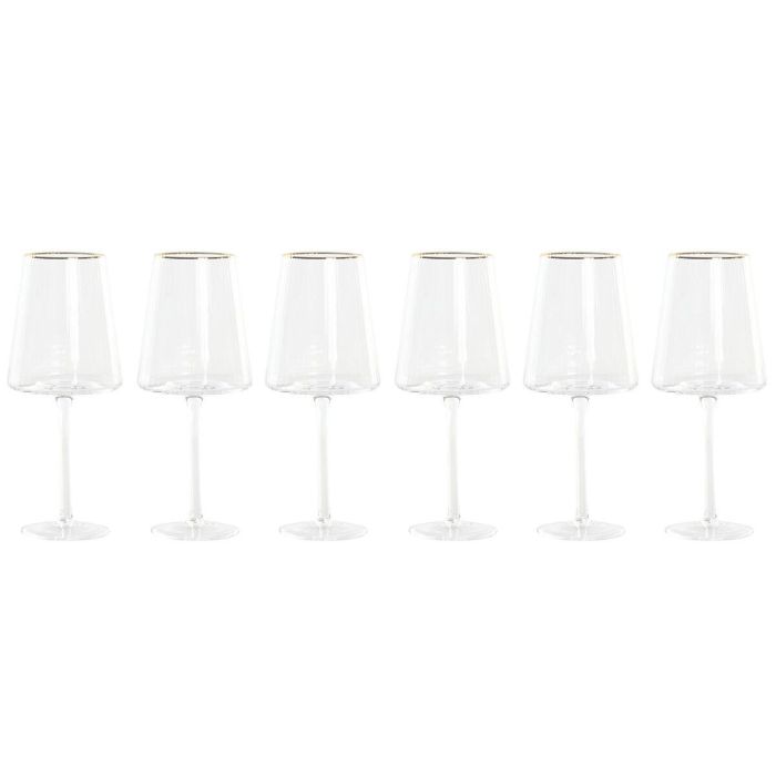 Copa Basicos DKD Home Decor Transparente Dorado 8.5 x 22.5 x 8.5 cm Set de 6 Copa Basicos DKD Home Decor Transparente Dorado 8.5 x 22.5 x 8.5 cm Set de 6