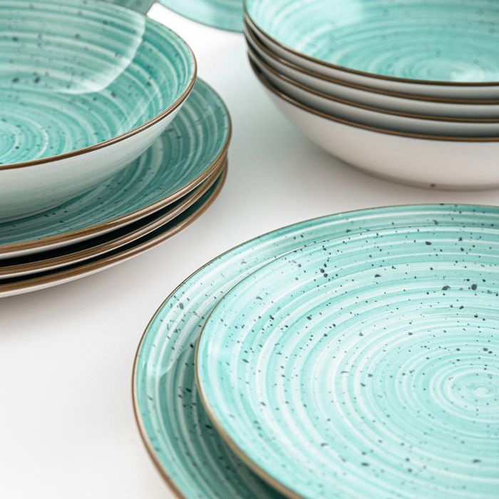 Quid Vajilla Porcelana Montreal Turquesa 18 Piezas para 6 Personas Apto Lavavajillas Microondas 2 Quid Vajilla Porcelana Montreal Turquesa 18 Piezas para 6 Personas Apto Lavavajillas Microondas 2