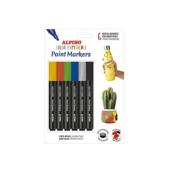 Rotul.Alpino Paint Marker Blister De 6 (Colores Basicos)