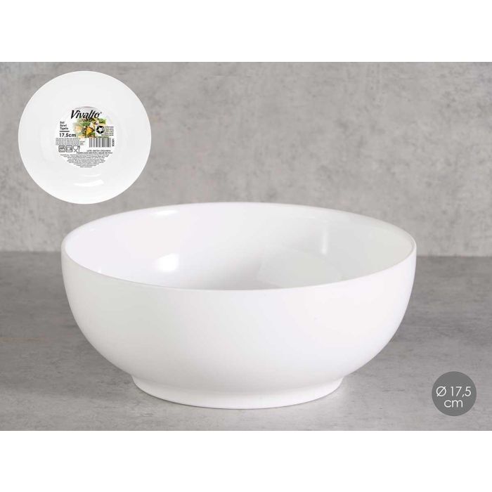 Bol Redondo Opal 17,5 cm Blanco - Vivalto (24 Unidades) Bol Redondo Opal 17,5 cm Blanco - Vivalto (24 Unidades)