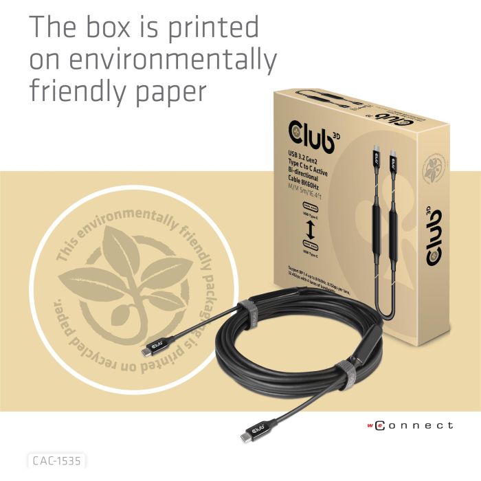 Club3D Kabel USB 3.2 Typ C 5m aktiv St/St 9 Club3D Kabel USB 3.2 Typ C 5m aktiv St/St 9