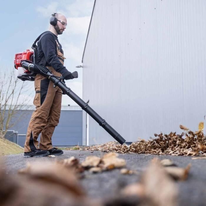 Scheppach LB5200BP Soplador de Mochila Térmico 51.7cm³ 2 Tiempos 1.4kW 295 km/h Antivibraciones 3