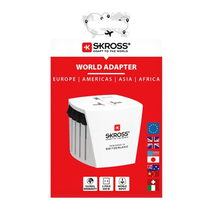 Skross Multi Adaptador de Viaje 1302180 100V-250V Europa, Australia/China, Reino Unido, Estados Unidos/Japón Diseñado en Suiza 2 Skross Multi Adaptador de Viaje 1302180 100V-250V Europa, Australia/China, Reino Unido, Estados Unidos/Japón Diseñado en Suiza 2