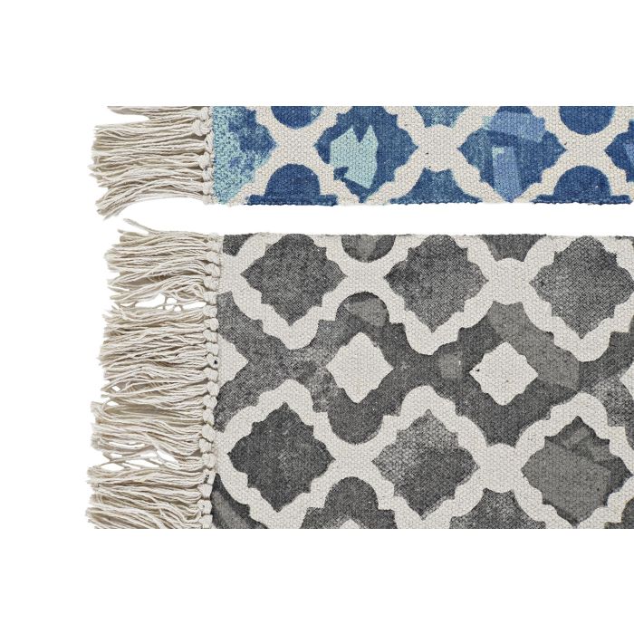 DKD Home Decor Alfombra Gris Azul 50 x 80 cm (4 Unidades) Poliéster 1